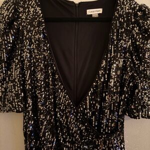 Calvin Klein Glittering Black Sequin Dress